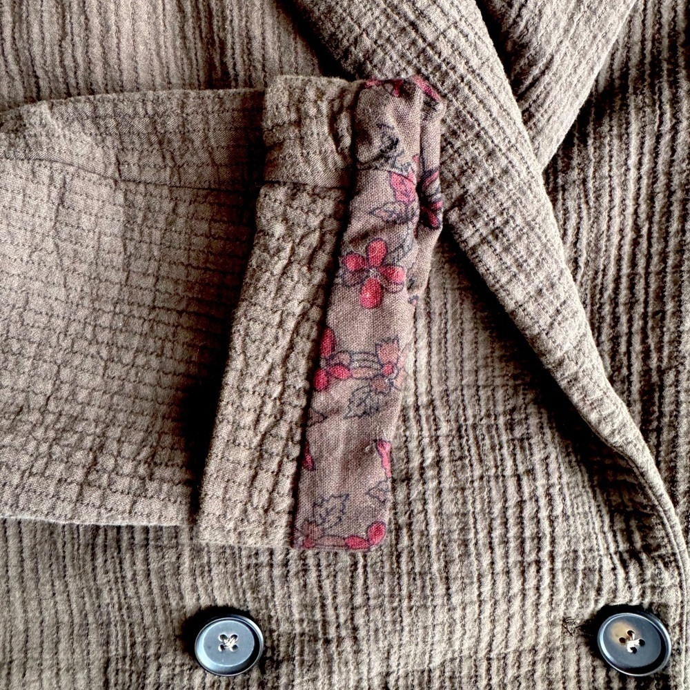 Free People Rowan Blazer in Army Green  Size Small 100% Cotton - Picture 4 of 4